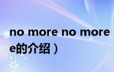 no more no more（关于no more no more的介绍）