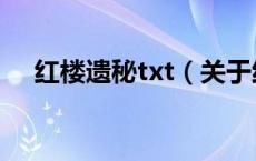 红楼遗秘txt（关于红楼遗秘txt的介绍）