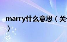 marry什么意思（关于marry什么意思的介绍）