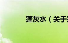 蓬灰水（关于蓬灰水的介绍）