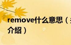 remove什么意思（关于remove什么意思的介绍）