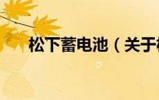 松下蓄电池（关于松下蓄电池的介绍）