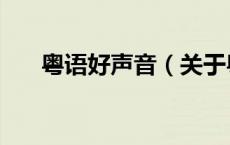 粤语好声音（关于粤语好声音的介绍）