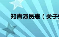 知青演员表（关于知青演员表的介绍）