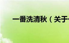 一番洗清秋（关于一番洗清秋的介绍）