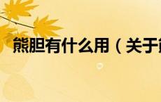 熊胆有什么用（关于熊胆有什么用的介绍）