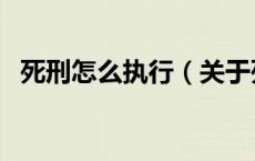 死刑怎么执行（关于死刑怎么执行的介绍）