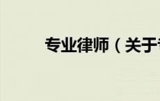 专业律师（关于专业律师的介绍）
