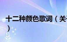 十二种颜色歌词（关于十二种颜色歌词的介绍）