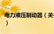 电力液压制动器（关于电力液压制动器的介绍）