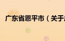 广东省恩平市（关于广东省恩平市的介绍）