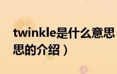 twinkle是什么意思（关于twinkle是什么意思的介绍）