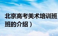 北京高考美术培训班（关于北京高考美术培训班的介绍）
