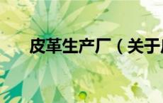 皮革生产厂（关于皮革生产厂的介绍）