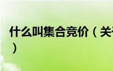什么叫集合竞价（关于什么叫集合竞价的介绍）