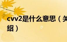 cvv2是什么意思（关于cvv2是什么意思的介绍）