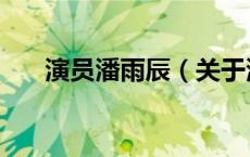 演员潘雨辰（关于演员潘雨辰的介绍）