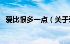 爱比恨多一点（关于爱比恨多一点的介绍）