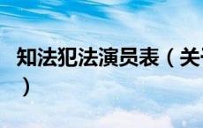 知法犯法演员表（关于知法犯法演员表的介绍）
