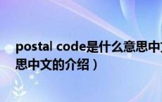 postal code是什么意思中文（关于postal code是什么意思中文的介绍）