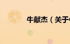 牛献杰（关于牛献杰的介绍）