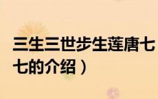 三生三世步生莲唐七（关于三生三世步生莲唐七的介绍）