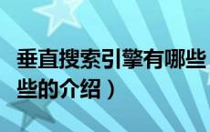 垂直搜索引擎有哪些（关于垂直搜索引擎有哪些的介绍）