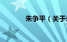 朱争平（关于朱争平的介绍）