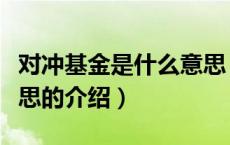 对冲基金是什么意思（关于对冲基金是什么意思的介绍）