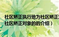 社区矫正执行地为社区矫正对象的（关于社区矫正执行地为社区矫正对象的的介绍）