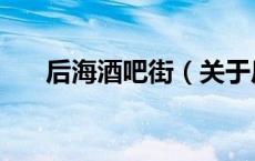 后海酒吧街（关于后海酒吧街的介绍）