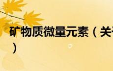 矿物质微量元素（关于矿物质微量元素的介绍）