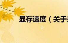 显存速度（关于显存速度的介绍）