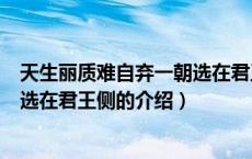 天生丽质难自弃一朝选在君王侧（关于天生丽质难自弃一朝选在君王侧的介绍）
