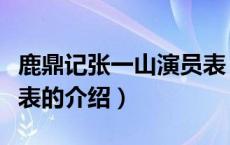 鹿鼎记张一山演员表（关于鹿鼎记张一山演员表的介绍）