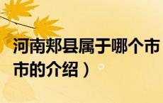 河南郏县属于哪个市（关于河南郏县属于哪个市的介绍）