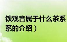 铁观音属于什么茶系（关于铁观音属于什么茶系的介绍）