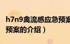 h7n9禽流感应急预案（关于h7n9禽流感应急预案的介绍）