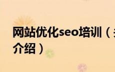 网站优化seo培训（关于网站优化seo培训的介绍）