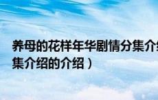 养母的花样年华剧情分集介绍（关于养母的花样年华剧情分集介绍的介绍）