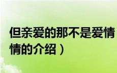 但亲爱的那不是爱情（关于但亲爱的那不是爱情的介绍）