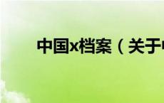 中国x档案（关于中国x档案的介绍）
