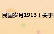 民国岁月1913（关于民国岁月1913的介绍）