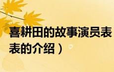 喜耕田的故事演员表（关于喜耕田的故事演员表的介绍）