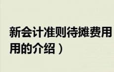 新会计准则待摊费用（关于新会计准则待摊费用的介绍）