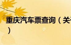 重庆汽车票查询（关于重庆汽车票查询的介绍）
