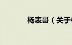 杨表哥（关于杨表哥的介绍）