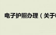 电子护照办理（关于电子护照办理的介绍）