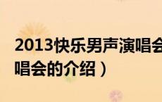 2013快乐男声演唱会（关于2013快乐男声演唱会的介绍）