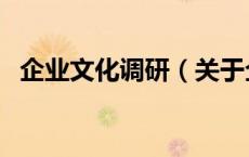 企业文化调研（关于企业文化调研的介绍）